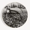 Fornasetti Piatti Decorativi^Placca Cerchio Sirene N.2 Bianco/Nero/Oro