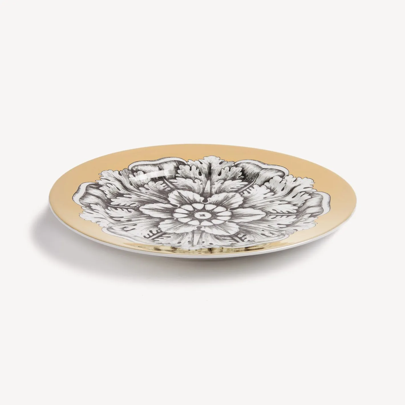 Fornasetti Piatti Decorativi^Placca Rosone N.4 Bianco/Nero/Oro