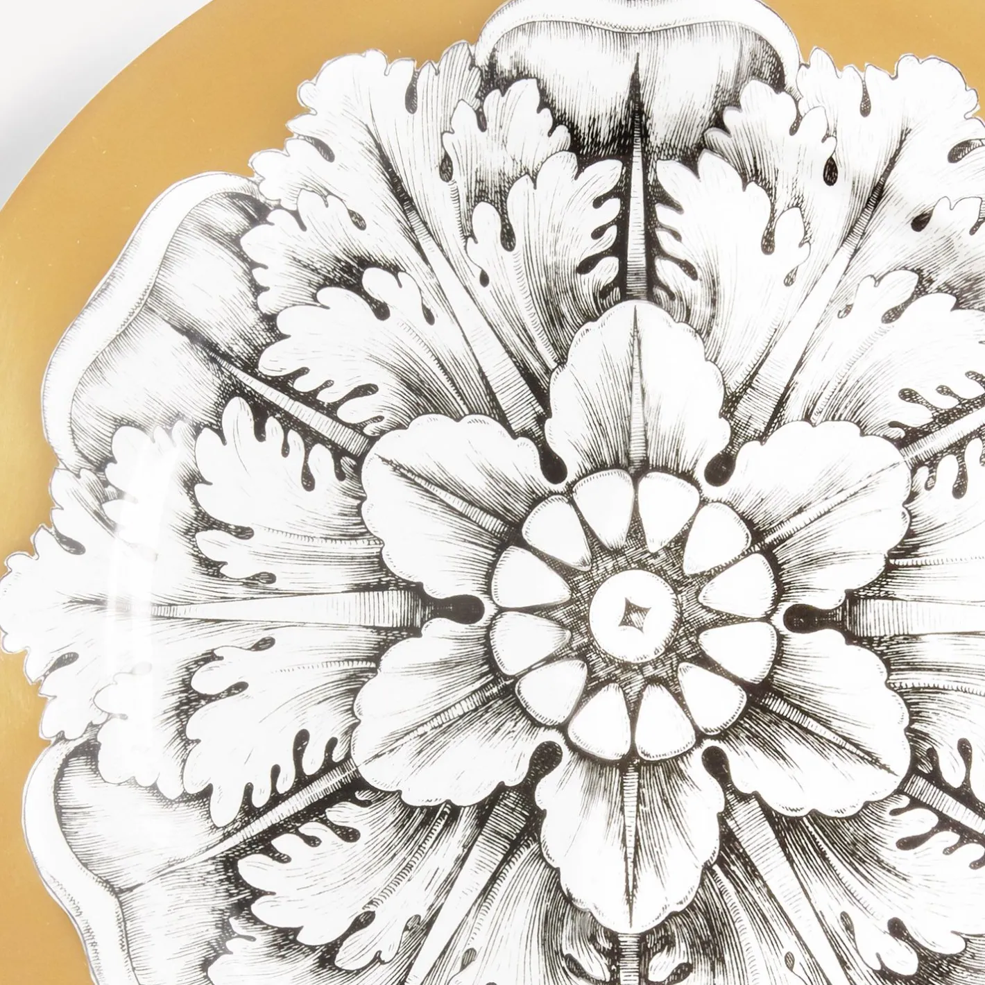 Fornasetti Piatti Decorativi^Placca Rosone N.4 Bianco/Nero/Oro