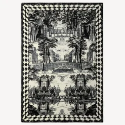 Fornasetti Plaid^Plaid In Cashmere Giardino Settecentesco Avorio/Nero