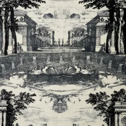 Fornasetti Plaid^Plaid In Cashmere Giardino Settecentesco Avorio/Nero