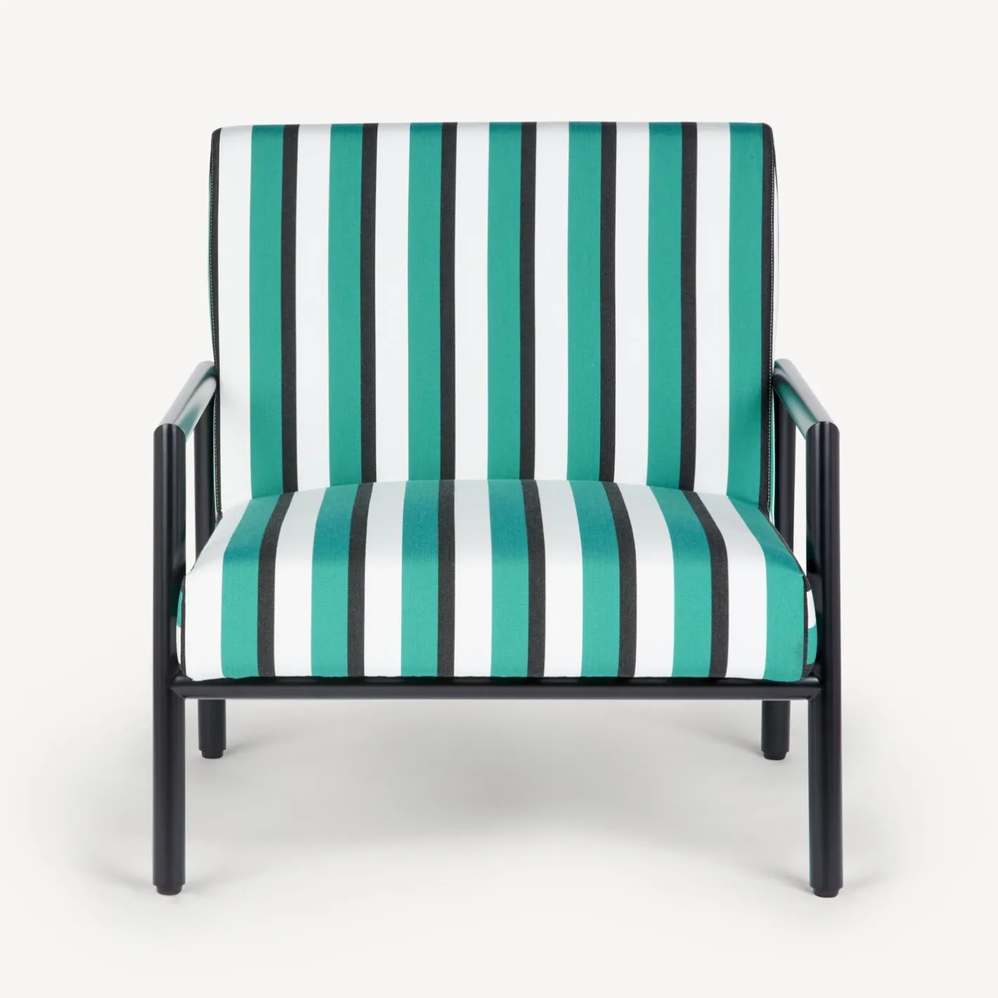 Fornasetti Salotti^Poltrona Da Esterno Rigato Verde/Bianco/Nero