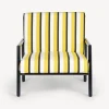 Fornasetti Salotti^Poltrona Da Esterno Rigato Giallo/Bianco/Nero