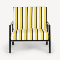 Fornasetti Salotti^Poltrona Da Esterno Rigato Giallo/Bianco/Nero