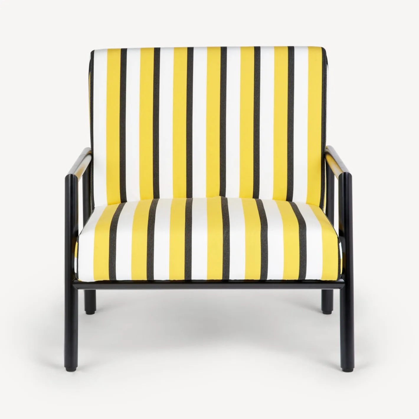 Fornasetti Salotti^Poltrona Da Esterno Rigato Giallo/Bianco/Nero