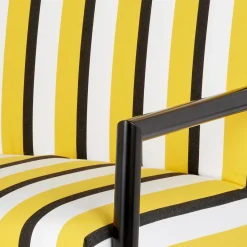 Fornasetti Salotti^Poltrona Da Esterno Rigato Giallo/Bianco/Nero