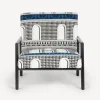 Fornasetti Salotti^Poltroncina Da Esterno Facciata Quattrocentesca Bianco/Nero/Turchese