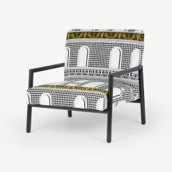 Fornasetti Salotti^Poltroncina Da Esterno Facciata Quattrocentesca Bianco/Nero/Giallo