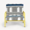 Fornasetti Salotti^Poltroncina Da Esterno Facciata Quattrocentesca Bianco/Nero/Turchese