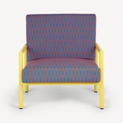 Fornasetti Salotti^Poltroncina Da Esterno Losanghe Turchese/Arancio/Giallo