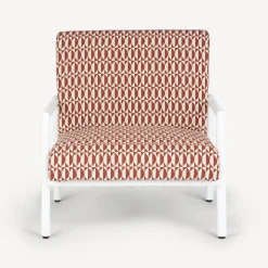 Fornasetti Salotti^Poltroncina Da Esterno Losanghe Ruggine/Ecru/Bianco