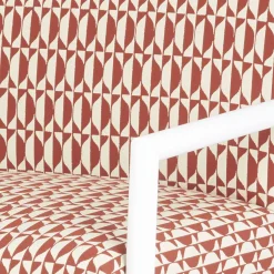 Fornasetti Salotti^Poltroncina Da Esterno Losanghe Ruggine/Ecru/Bianco