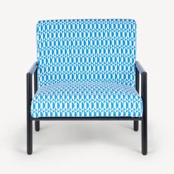 Fornasetti Salotti^Poltroncina Da Esterno Losanghe Turchese/Bianco/Nero