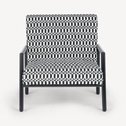 Fornasetti Salotti^Poltroncina Da Esterno Losanghe Bianco Nero