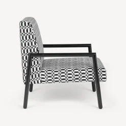Fornasetti Salotti^Poltroncina Da Esterno Losanghe Bianco Nero