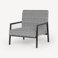 Fornasetti Salotti^Poltroncina Da Esterno Losanghe Bianco Nero