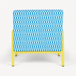 Fornasetti Salotti^Poltroncina Da Esterno Losanghe Turchese/Bianco/Giallo