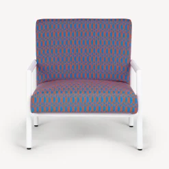Fornasetti Salotti^Poltroncina Da Esterno Losanghe Turchese/Arancio/Bianco