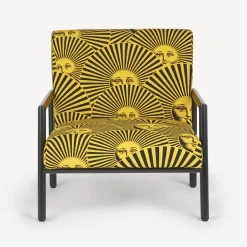Fornasetti Salotti^Poltroncina Da Esterno Soli A Ventaglio Giallo/Nero