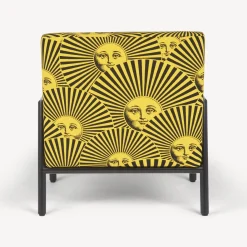Fornasetti Salotti^Poltroncina Da Esterno Soli A Ventaglio Giallo/Nero