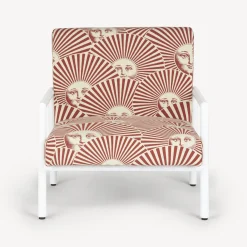 Fornasetti Salotti^Poltroncina Da Esterno Soli A Ventaglio Ruggine/Ecru/Bianco