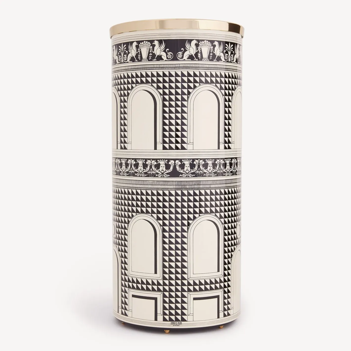 Fornasetti Portaombrelli^Portaombrelli Facciata Quattrocentesca Nero/Avorio
