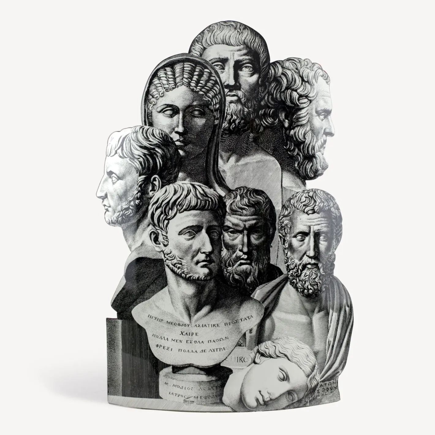 Fornasetti Portaombrelli^Portaombrelli Trompe L'Oeil Teste Antiche Bianco Nero