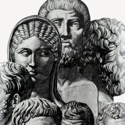 Fornasetti Portaombrelli^Portaombrelli Trompe L'Oeil Teste Antiche Bianco Nero