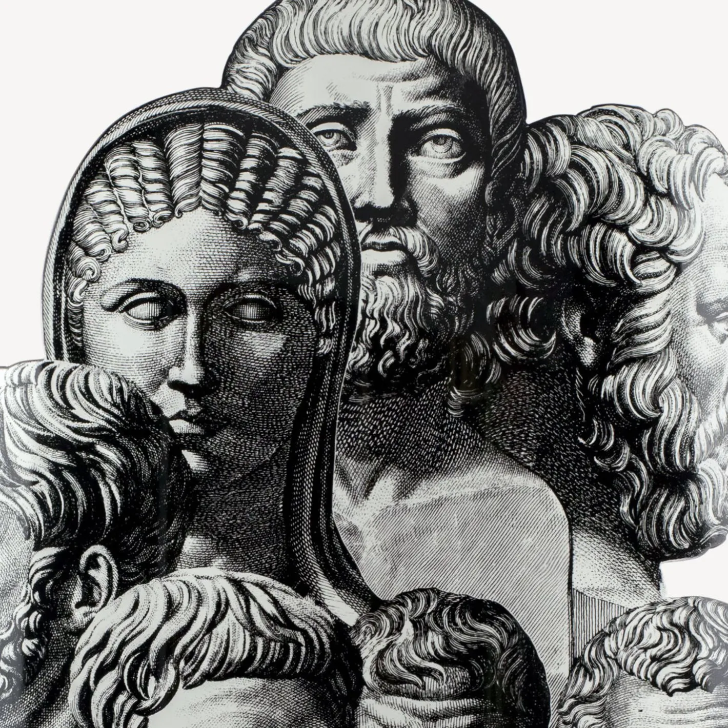 Fornasetti Portaombrelli^Portaombrelli Trompe L'Oeil Teste Antiche Bianco Nero