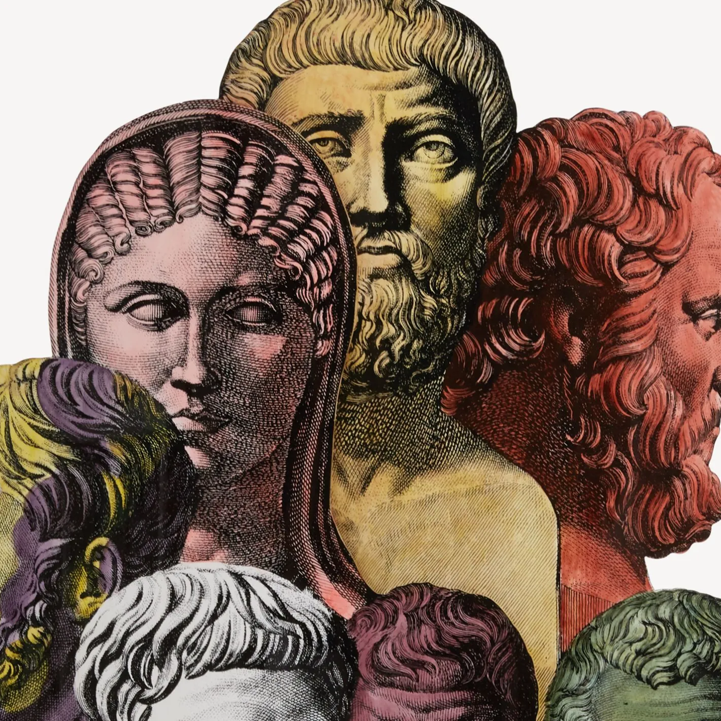 Fornasetti Portaombrelli^Portaombrelli Trompe L'Oeil Teste Antiche Multicolore
