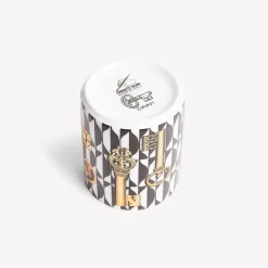 Fornasetti Piccoli Contenitori^Portapenne Chiavi E Losanghe Bianco/Nero/Oro