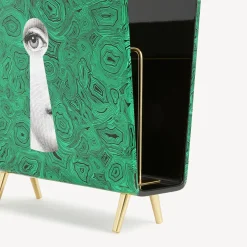 Fornasetti Portariviste^Portariviste Serratura Su Malachite Verde/Bianco/Nero
