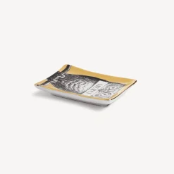 Fornasetti Posacenere Di Design^Posacenere Civetta Bianco/Nero/Oro