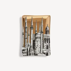 Fornasetti Posacenere Di Design^Posacenere Minareti Bianco/Nero/Oro