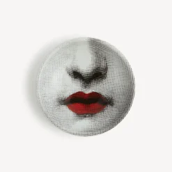 Fornasetti Posacenere Di Design^Posacenere Red Lips - Tema E Variazioni N.397 Bianco/Nero/Rosso