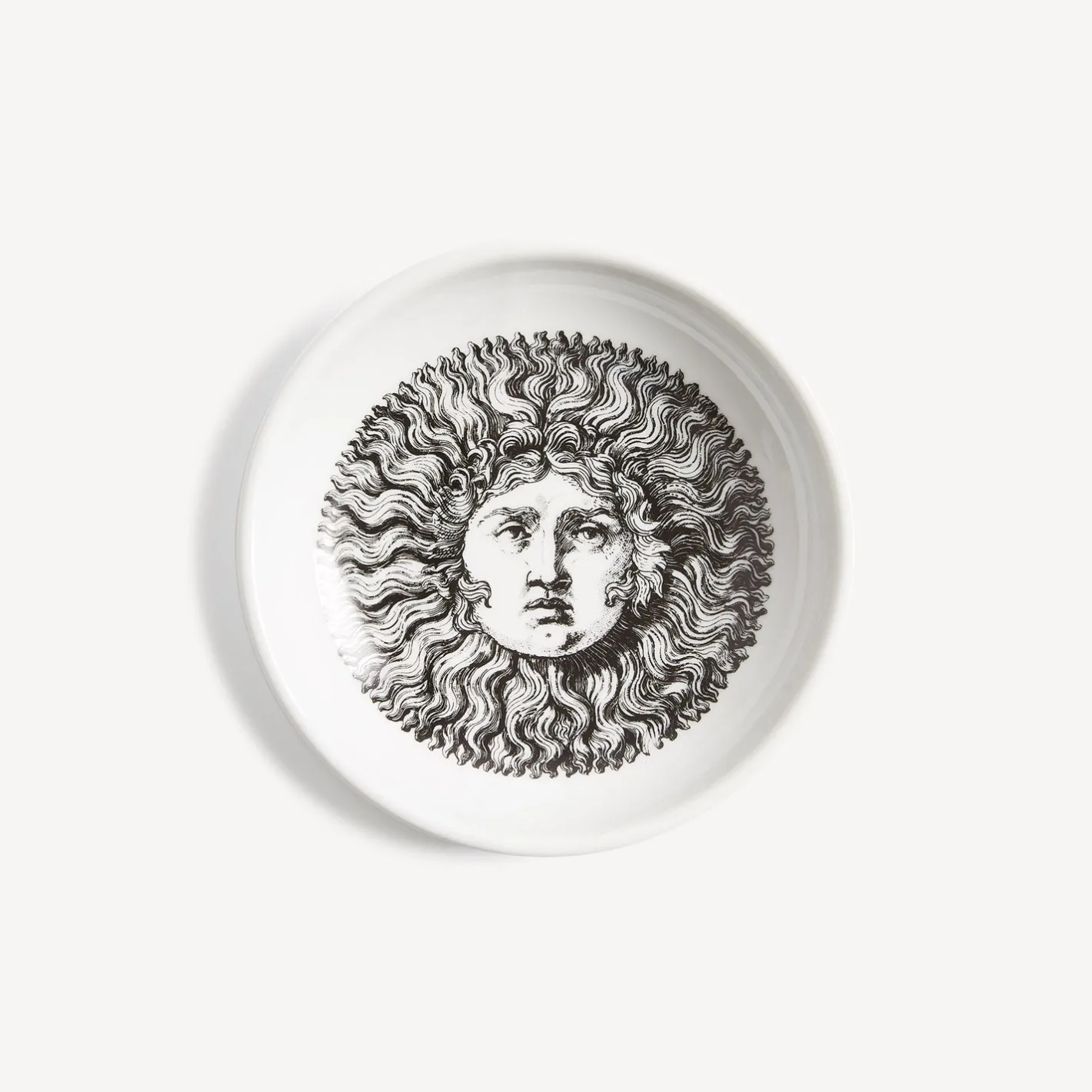 Fornasetti Posacenere Di Design^Posacenere Re Sole Bianco Nero