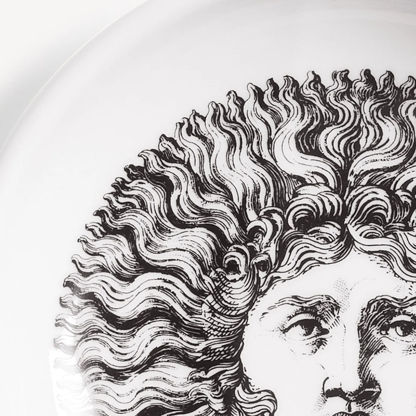 Fornasetti Posacenere Di Design^Posacenere Re Sole Bianco Nero