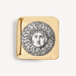 Fornasetti Posacenere Di Design^Posacenere Re Sole Bianco/Nero/Oro