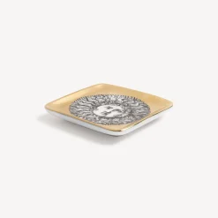 Fornasetti Posacenere Di Design^Posacenere Re Sole Bianco/Nero/Oro