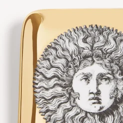 Fornasetti Posacenere Di Design^Posacenere Re Sole Bianco/Nero/Oro