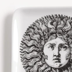 Fornasetti Posacenere Di Design^Posacenere Re Sole Bianco Nero