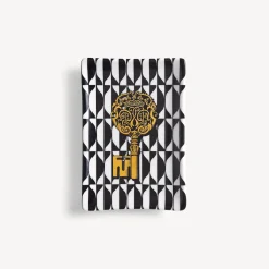 Fornasetti Posacenere Di Design^Posacenere Rettangolare Chiavi & Losanghe Bianco/Nero/Oro