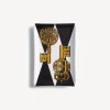Fornasetti Posacenere Di Design^Posacenere Rettangolare Chiavi E Rombi Bianco/Nero/Oro