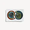 Fornasetti Posacenere Di Design^Posacenere Rettangolare Giro Di Conchiglie Multicolore
