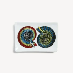 Fornasetti Posacenere Di Design^Posacenere Rettangolare Giro Di Conchiglie Multicolore