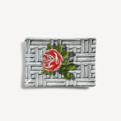 Fornasetti Posacenere Di Design^Posacenere Rettangolare Musciarabia Con Rose Multicolore