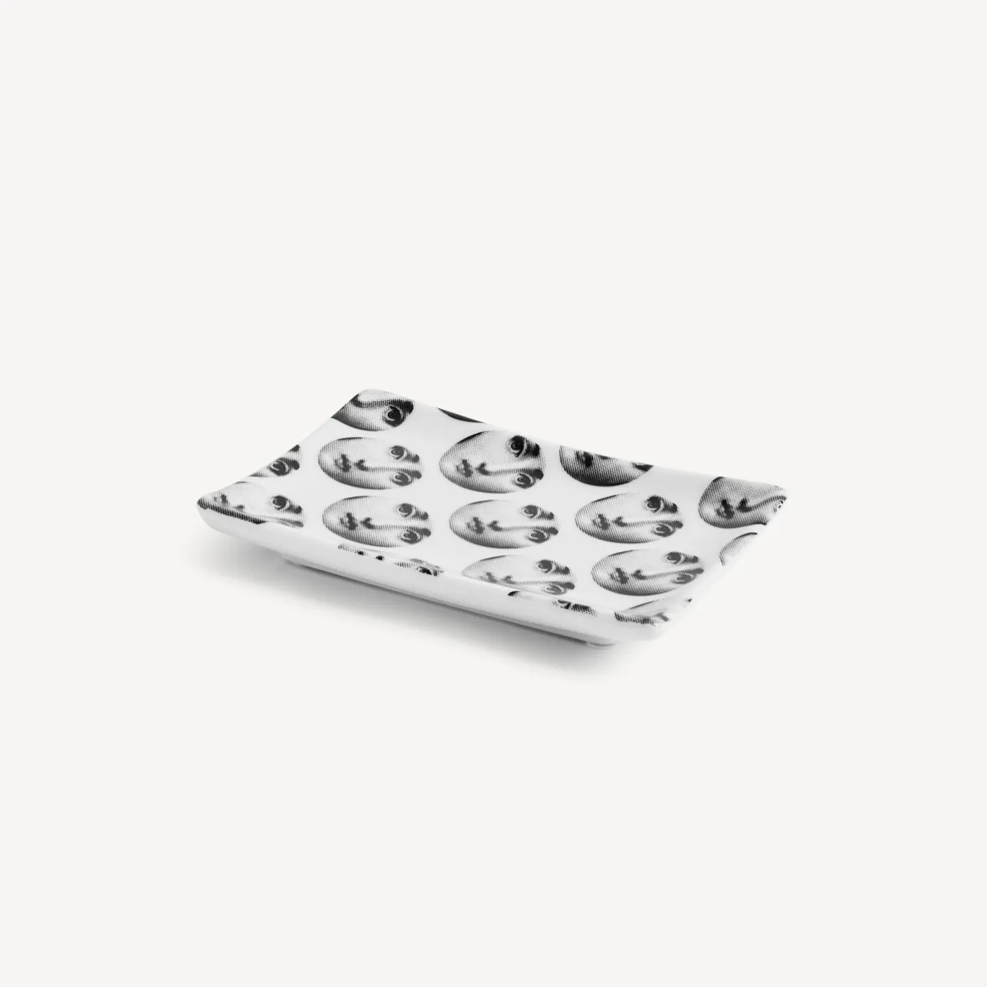 Fornasetti Posacenere Di Design^Posacenere Rettangolare Tema E Variazioni N.197 Bianco Nero