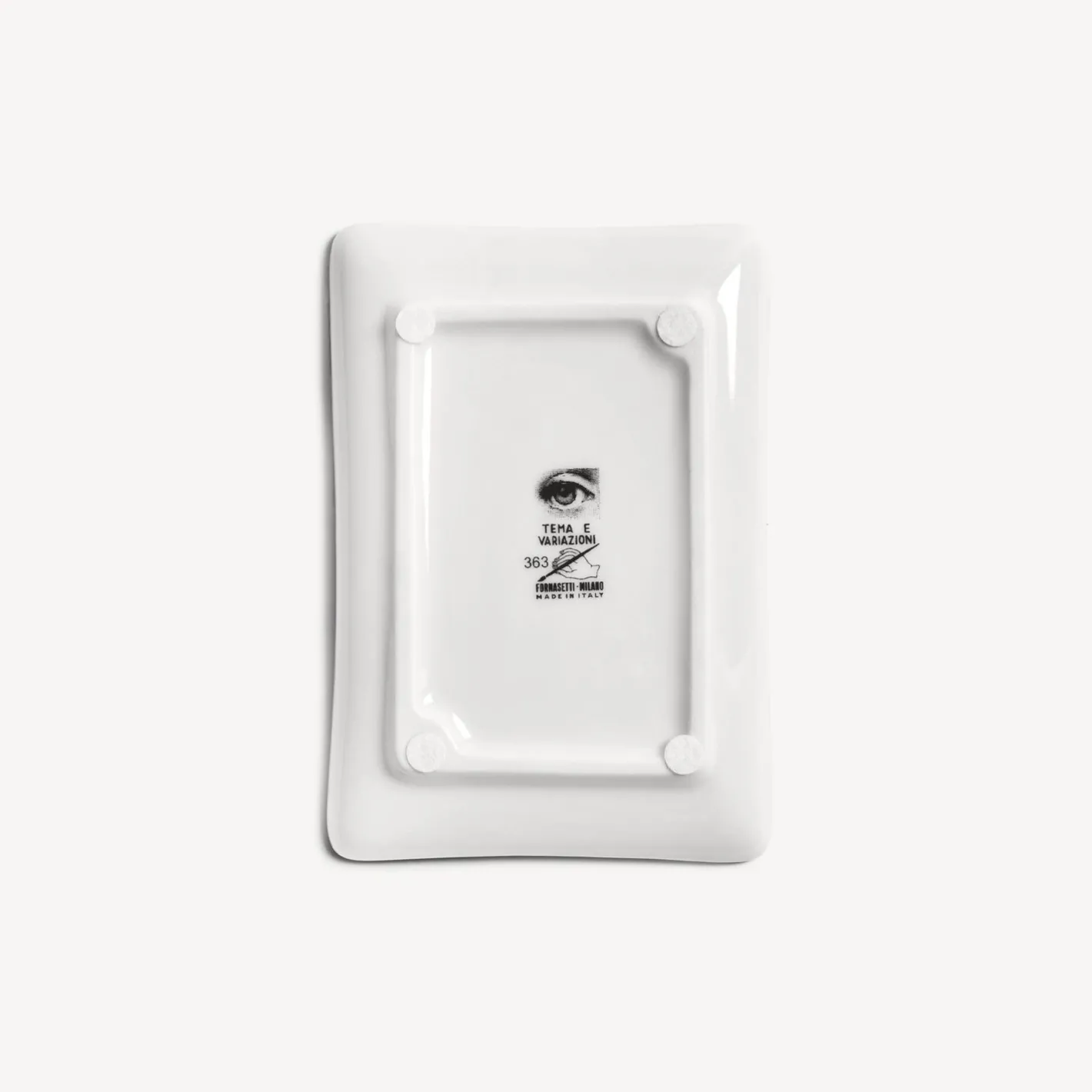 Fornasetti Posacenere Di Design^Posacenere Rettangolare Tema E Variazioni N.363 Bianco Nero