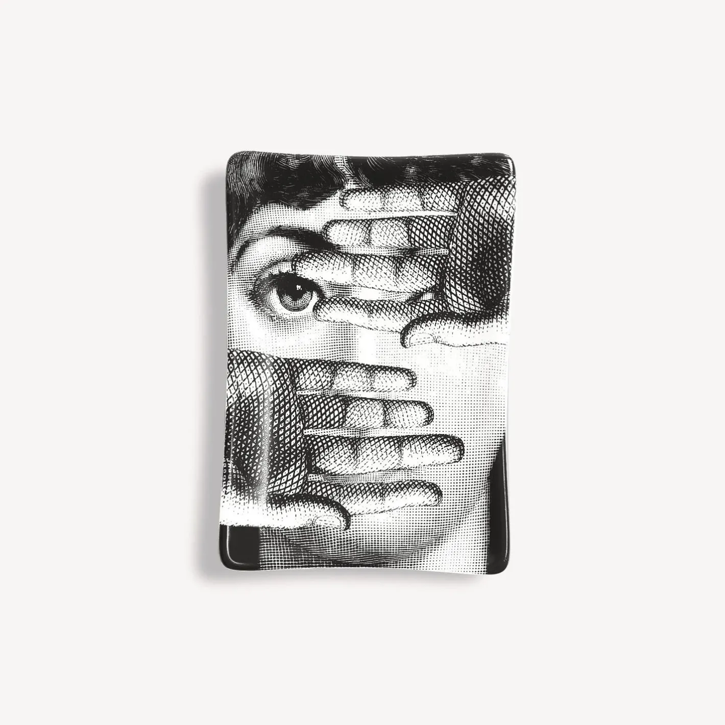 Fornasetti Posacenere Di Design^Posacenere Rettangolare Tema E Variazioni N.154 Bianco Nero