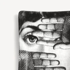 Fornasetti Posacenere Di Design^Posacenere Rettangolare Tema E Variazioni N.154 Bianco Nero
